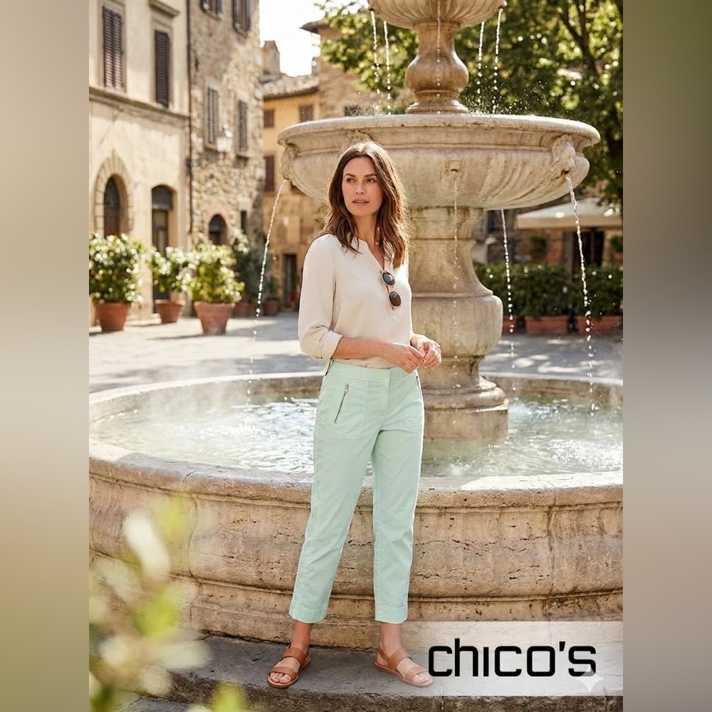 Chico's Mint Green Cropped Pants